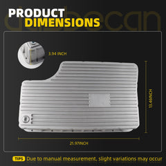 Transmission oil pan Compatible With 11-19Ford F250 F350 (Silvery) For 2011-2019 Ford F250 F350 F450 F550 Super Duty 6.7L with 6R140 Transmission Replace# 328052010