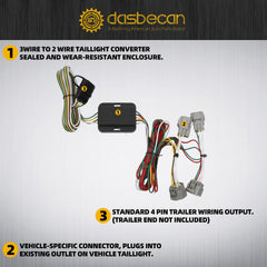 55513 4-Pin Trailer Wiring Harness Compatible with Toyota Tacoma 2005-2015, T100 1994-1998, Hilux 2010-2012 Tow Hitch