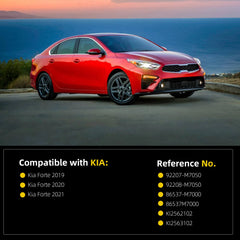 Pair Fog Lights Compatible with Kia Forte 2019 2020 2021 Left & Right Front Bumper Daytime Running Lamp Assembly Replaces# 92207-M7050 92208-M7050 KI2562102 KI2563102