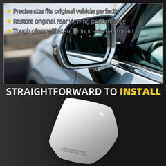 Side Mirror Glass For 2021-2026 GMC Yukon Chevy Suburban Right Fit Cadillac Escalade Chevrolet Tahoe,Heated, Passenger Side View Mirrors,Without Blind Spot,OE# 84642721 GM1325216