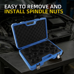 Dasbecan 13PCS Spindle Nut Socket KM00-KM12 1/2" Drive Axle Locknut Tool