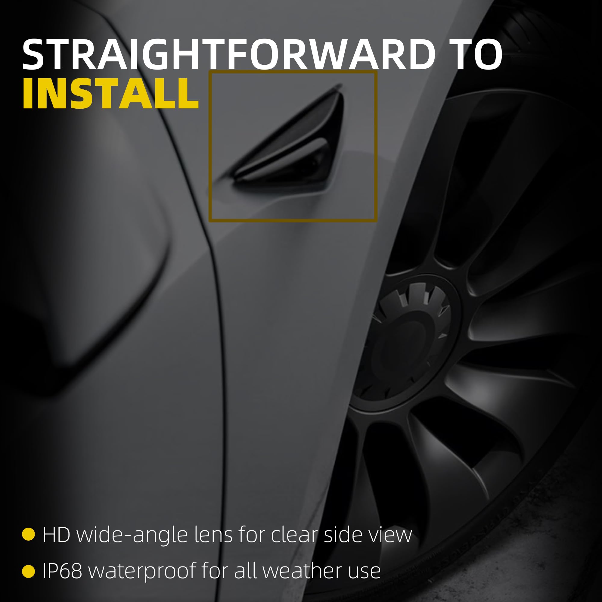Fender Camera Front Fender Camera Compatible with 2017-2023 Tesla Model 3 2020-2023 ...