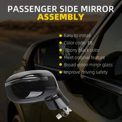 Passenger Side Mirror Compatible With 2020-2026 Kia Telluride Power Heated Glass Blind Spot Turn Signal Electric folding Right Door Mirror Replace# 87620-S9020 KI1321241 Eboy Black(10Pins)