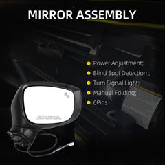 Passenger Side Mirror Assembly Compatible With CX-5 CX5 2017-2022 Replaces# MA1321198 KB7W69122 KB7W691G1 KB8C69121A KB8C69121APFM (White)