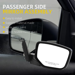 Right Side Mirror Compatible with 08-12 Honda Accord White 5 Pins 76208TA5A11 HO1321231 with Power Heated Glass, Manual Folding