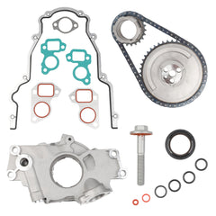 M295 Oil Pump Timing Chain Kit Compatible with Chevy Avalanche Silverado Suburban GMC Sierra Cadillac 4.8L 5.3L 6.0L LS1 LS2 LS3,with Timing Cover Gasket