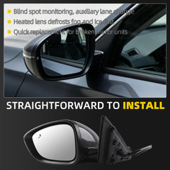 Dasbecan Side Mirror For 2023-2026 Honda Accord 7Pin Left (Meteorite Gray)