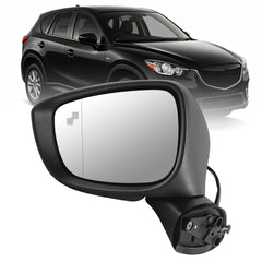 Side Mirror For Mazda CX-5 2015 2016 Blind Spot Left 7 Pins Black Driver Side Rear View Mirror Power Glass Heated Turn Signal Light Manual Folding Door Mirrors OE# KR2569181A CLH85707051
