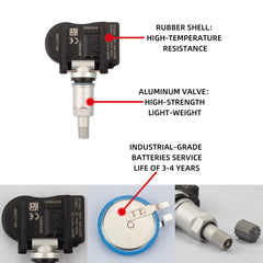 Set of 4 TPMS Tire Pressure Monitoring System Sensor Compatible with Mazda 2 3 5 6 MX-5 Miata CX-7 CX-9 RX-8 2003-2014 Replaces# BBM2-37-140B