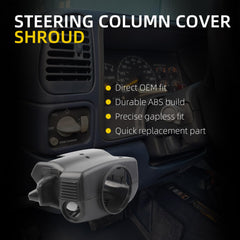 Steering Column Cover Shroud Compatible with 1995-2000 Chevy Suburban Tahoe C1500 K1500 GMC Yukon Sierra Replace# 26036498 26036499