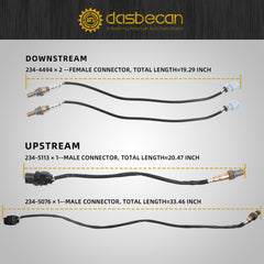 Oxygen O2 Sensor 4PCS Compatible with 2011-2014 Ford F150 F-150 5.0L 6.2L 234-5113 234-5076 234-4494 Left Right Upstream & Downstream