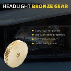 Dasbecan Headlight Bronze Gear Dual Kit Fixes Head Light Motor Compatible with 1997-2004 Chevrolet Chevy C5 Corvettes Headlight Motor Repair 2 Pair