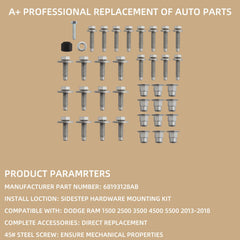 Car Pedal Screw mounting kit Compatible with Dodge ram 1500 2500 3500 4500 5500 2013-2019 Replaces# 68193128AB