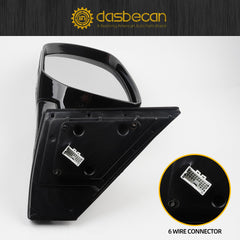 Left Driver Side Door Mirror Compatible with Hyundai Santa Fe Sport 2013-2018 Heated Manual Folding Without Blind Spot With Turn Signal Light Replaces# 876104Z005 HY1320201 6pins White