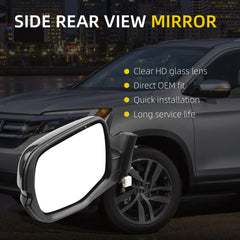 Side Rear View Mirror Compatible with 2016-2022 Honda Pilot Power Heated ABS Housing Door Rearview Mirror Driver Left 76250-TG7-A11ZD 76250TG7A11ZA H01320289(5pin)