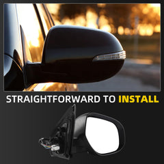 Right Passenger Side Mirror Compatible with 2014-2019 Mitsubishi Outlander Sport with Power Heated Glass, Power Folding, Turn Signal Light, Black Cap Replace# 7632B746(9Pins)