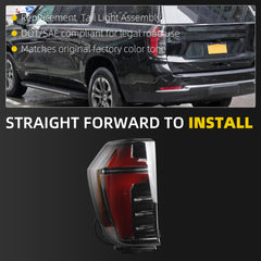 Tail Light Assembly Compatible With 2025 2026 Chevy Suburban/Tahoe LED Taillight Rear Lamp Left Driver Side Replace# 85765644 85742164 85050857