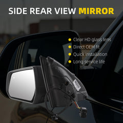 Side Rear View Mirror Compatible with 2020-2024 GMC Acadia AT4/SL/SLE Heated Blind Spot Power Glass Manual Folding Left Driver Door Mirror Replace# GM1320654 84579489 84579489-PFM (7 Pin)