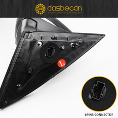 Left Driver Side Mirror Compatible with Kia Optima 2014 2015 with Power Glass | Heated | Turn Signal | Manual Folding | Painted Outside Door Mirror KI1320175 876104C501 6Pins White