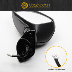 Left Driver Side Mirror Compatible with 2010-2015 Toyota Prius Non-heated Manual Fold Power Adjustment Door Mirror 3PINS Painted Black Replaces#TO1320271 8794047170-PFM