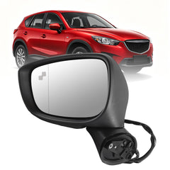 Side Mirror For Mazda CX-5 2015 2016 Blind Spot Left 7 Pins Red Driver Side Rear View Mirror Power Glass Heated Turn Signal Light Manual Folding Door Mirrors OE# KR2569181A CLH85707051