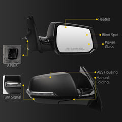 Side Rear View Mirror Compatible with 2018-2019 Chevy/Chevrolet Traverse Power Heated Turn Signal Blind Spot Door Rearview Mirror Passenger Right GM1321601 84498298-PFM(8pin)