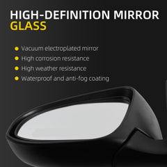 Driver Side Mirror Compatible with 2012-2014 toyota camry Non-Heated Left Side View Door Mirror Assembly White Replaces# TO1320275 8790906400 8790906401 3Pins