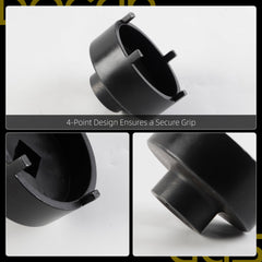 Dasbecan 9PCS Spindle Nut Socket KM04-KM12 1/2" Drive Axle Locknut Tool