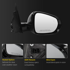 Side Rear View Mirror Compatible with 2021-2024 Chevy/Chevrolet Trailblazer LT Power Heated Blind Spot Door Rearview Mirror Passenger Right GM1321671 42834254-PFM(6pin)
