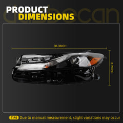 Headlight Assembly Compatible With Toyota Camry SE LE 2024 2025 Left+Right Side Replace#81110AQ010 81110-AQ010 81150AQ010 81150-AQ010