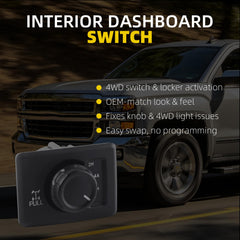 FL3Z-14B166-DA Interior Dashboard Switch Compatible with Ford F150 For 2015-2020 w/ Electronic Locking Differential Replace FL3T-7Z155-DB3JA6