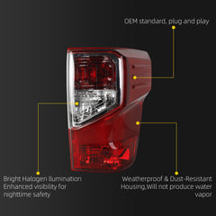 Halogen Tail Light Assembly Compatible with 2016 2017 2018 2019 Nissan Titan/Titan XD Taillight Rear Lamp Right Passenger Side Replace 26550-EZ23A NI2801211