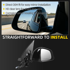 Side Mirror For 2025 2026 Tesla Model Y Juniper Black Right 13Pin OE#213097000A,2130970-00-A Mirror Memory Power Folding Power Glass RearView Mirror Right PassengerSide Door Mirror