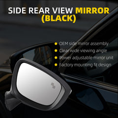 Side Mirror For Mazda CX-5 2015 2016 Blind Spot Right 7 Pins Black Passenger Side Rear View Mirror Power Glass Heated Turn Signal Light Manual Folding Door Mirrors OE# KR2269182B CLH85707052