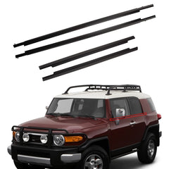 4PCS Front Rear Door Window Moulding Trim Seal Belt Weatherstrip Compatible with Toyota FJ Cruiser 2007-2014 Replaces# 68164-35041 68163-35041 68162-35073 68161-35073