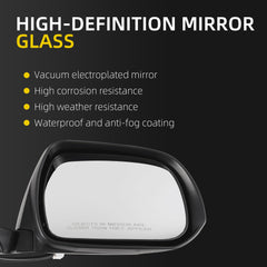 Right Passenger Side Mirror Compatible with Toyota Highlander 2008-2013 Power Glass Heated Manual Folding Replaces 8791048353 TO1321246 Silver 5Pins