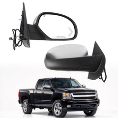 Passenger Side Mirror Compatible with 07-13 Chevy Silverado 11Pins 07-13 GMC Sierra Yukon Chrome Mirror w/ Power Folding, Power Heated Glass, Turn Signal Light, Puddle Light 25776084 GM1321499
