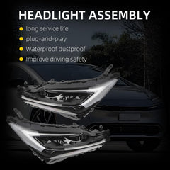 LED Headlights Compatible With Toyota Prius Prime Hatchback 4-Door 2023 2024 Left+Right Side Replace# 81070-47A60 81140-47A60
