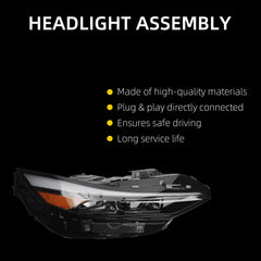 Headlights w/bulbs Compatible With HYUNDAI ELANTRA 1.6L/ 2.0L 2024-2025 Right Passenger Side Replace#92012-AA740 92012AA740
