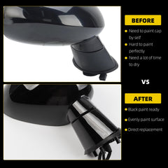 Right Passenger Side Mirror Compatible with 2015-2019 Dodge Challenger with Power Heated Glass, Manual Folding, Black Paint Mirror Assembly Replace# CH1321396 (5Pins)