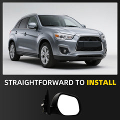 Right Passenger Side Mirror Compatible with 11-22 Mitsubishi Outlander Sport, 10-11 Outlander with Power Heated Glass, Manual Folding, Silver Gray Color Replace# MI1321139 7632B433(5Pins)