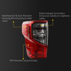 Tail Light Assembly Compatible with 2017-2019 Nissan Titan/Titan XD 2016-2019 Halogen Rear Lamp Taillight Left Driver Side Replace#26555-EZ23D NI2801212