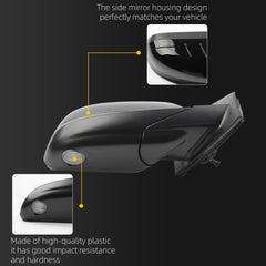 Right Passenger Side Mirror Compatible with Ford Edge 2012-2014, 2011 Edge From 2-08-11 Production Date Manual Folding Heated Without Blind spot detection Without Turn Signal light (6pins)