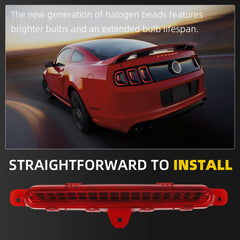 Red Center High Mount Stop Light Compatible with Ford For 2010 2011 2012 2013 2014 Ford Mustang Replace# AR3313A613A AR33-13A613-A