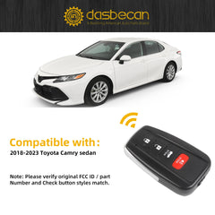 Key Fob Replacement Compatible with Toyota Camry 2018 2019 2020 2021 Smart Proximity Keyless Entry Remote Control Replaces HYQ14FBC 89904-06220 231451-0351 Board 314.3MHz 4 Buttons