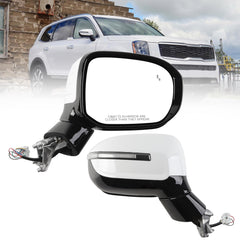 Passenger Side Mirror Compatible With 2020-2026 Kia Telluride Power Heated Glass Blind Spot Turn Signal Electric Folding Right Door Mirror Replace# 87620-S9020 KI1321241 Wihte(10Pins)