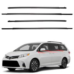 4Pcs Window Weatherstrip Rubber Seal Compatible with Toyota Sienna 2011-2020 Window Trim Replaces# 6821008020 6818008020 6823008020 6816008020