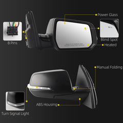 Dasbecan Side Rear View Mirror Compatible with Chevy Traverse LT 2022-2023