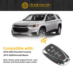 Key Fob Replacement Compatible with Chevy Traverse 2018 2019 2020 Blazer 2019 2020 Smart Proximity Keyless Entry Remote Control Replaces HYQ4EA 13529636 13519188 433Mhz 5 Buttons