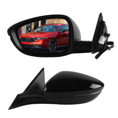 Side Rear View Mirror Black Compatible with 2023-2026 Honda Accord Power Heated Blind Spot Turn Signal Manual Folding HD Glass Driver Left Mirror Assembly Replace#76258-TVA-A31(8pin)